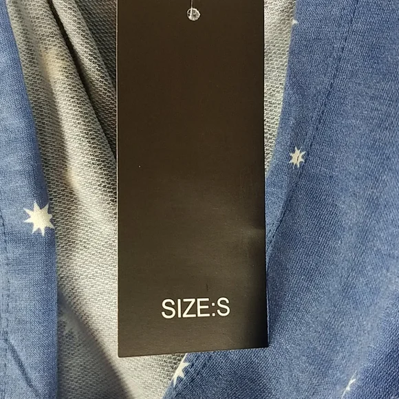 NWT, Saints21,0173,Blu white stars hoodie crop top, SUPER CUTE, Sz S - Picture 7 of 12